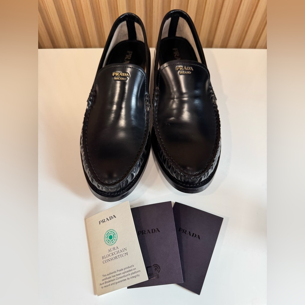 PRADA Brushed leather loafers - Picture 5 of 16